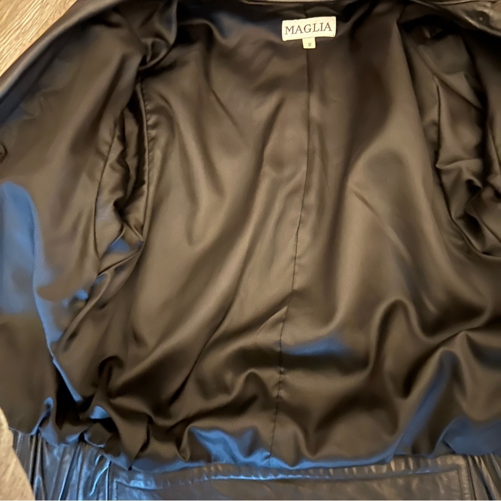 OVERSIZED BOMBER JACKET 80s MAGLIA like HAILEY BEIBER'S Leather Black VINTAGE - Picture 12 of 16